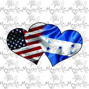 Archivo digital / 2 hogares con Bandera Honduras Usa / digital / archivo de diseño descargar PNG & JPG / día de San Valentín