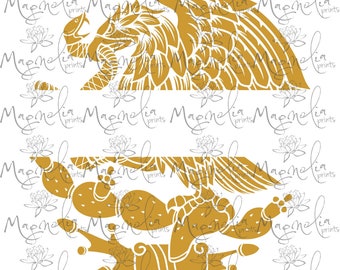Aguila mexicana / Mexican eagle /   /  digital / design file download PNG and JPG / Mexico escudo