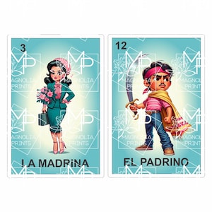 La loteria / la dama / el valiente / los padrinos  /  digital / design file download PNG and JPG