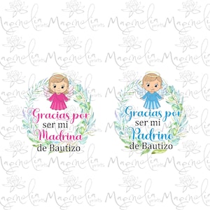 Gracias por ser mi madrina / padrino / bautizo / invitacion padrinos / padrinhos / sacramento espanhol