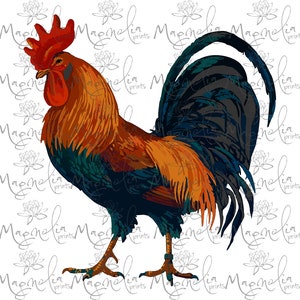 Archivo digital / Gallo Gallo / digital / descarga de archivos de diseño SVG y PNG / imprimible / granja