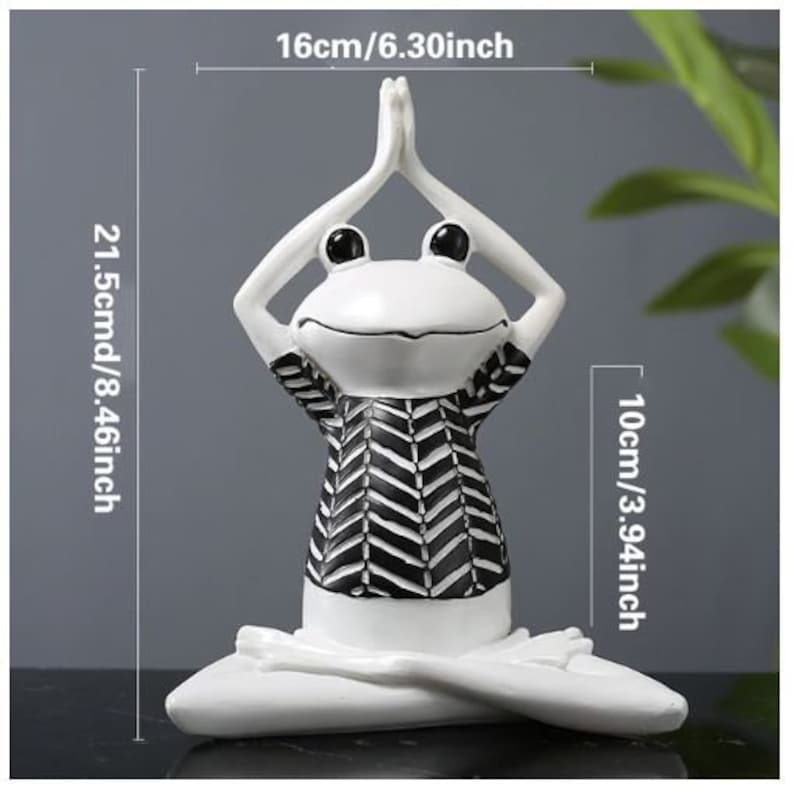 Yoga Frog Figures Cute BlackWhite frog Namaste Style Etsy