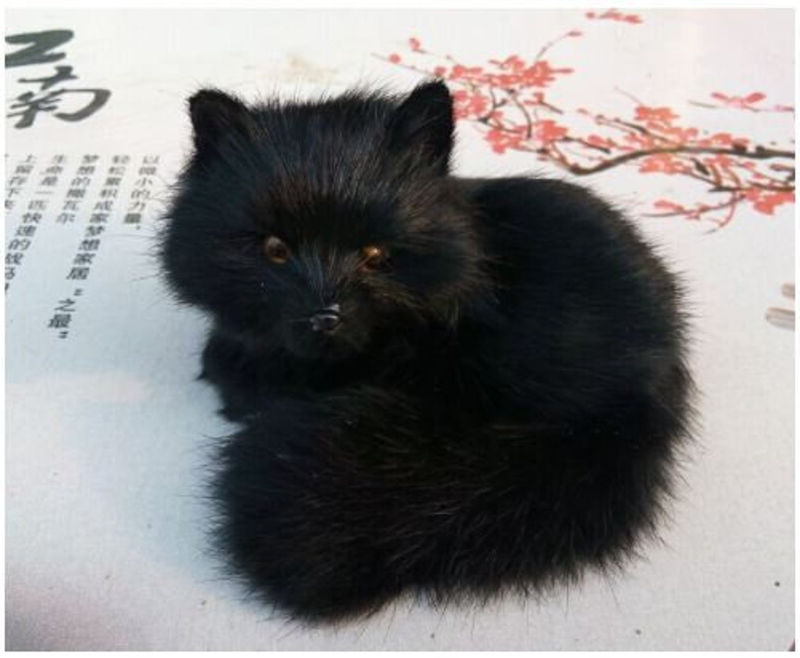 Halloween Black Fox Fur Fox Toy Plush Fox Fur Toys White Etsy
