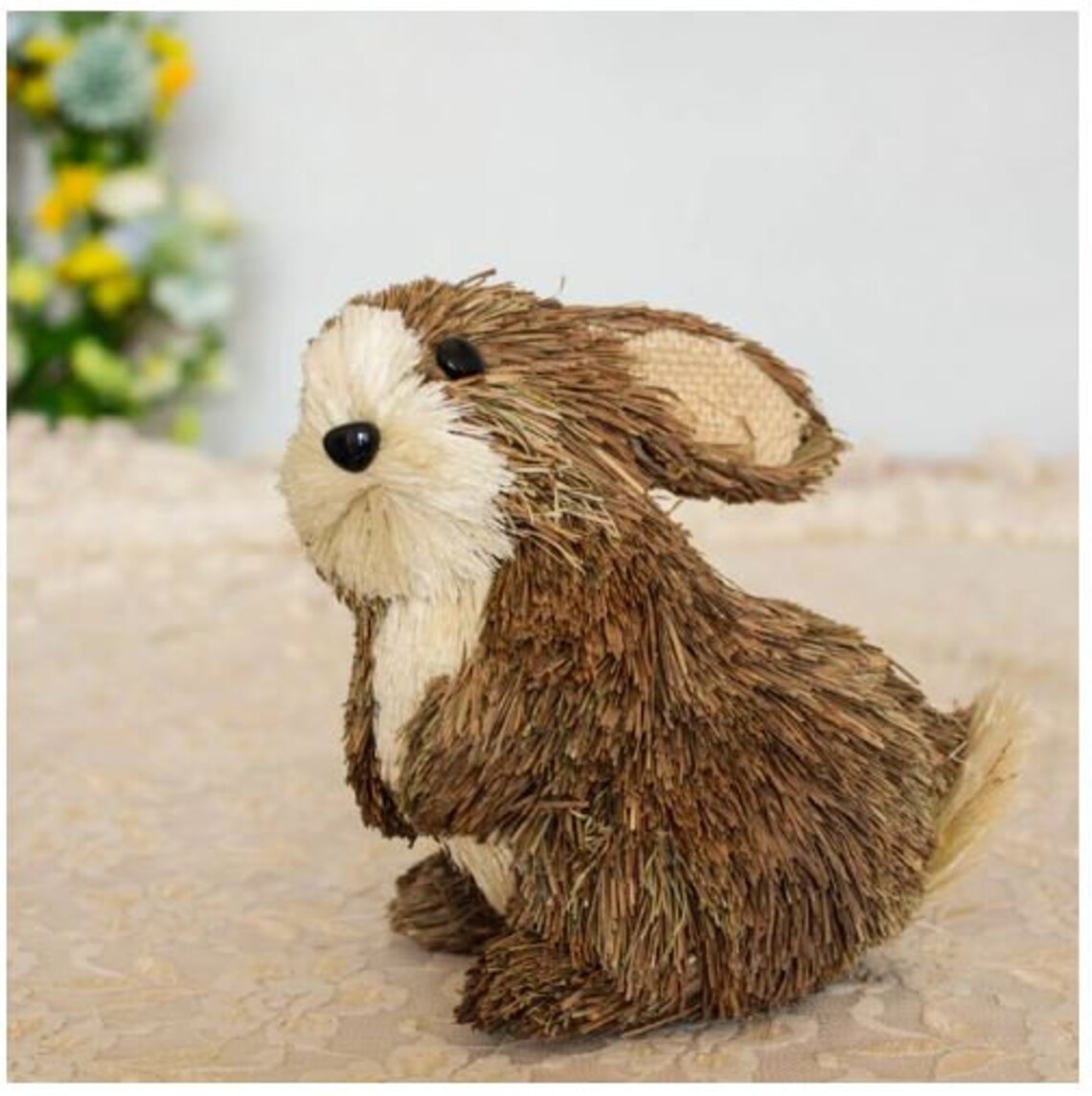 Cute Straw Rabbit With Carrot Handmade Straw Crafts Autumn Etsy