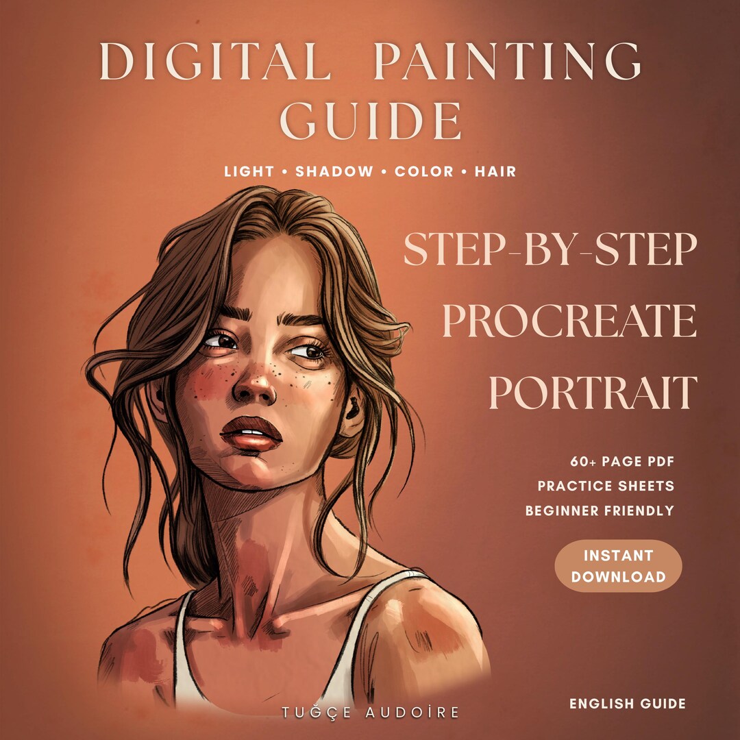 Procreate Portrait Digital Painting Guide | Step-by-step Light, Shadow ...