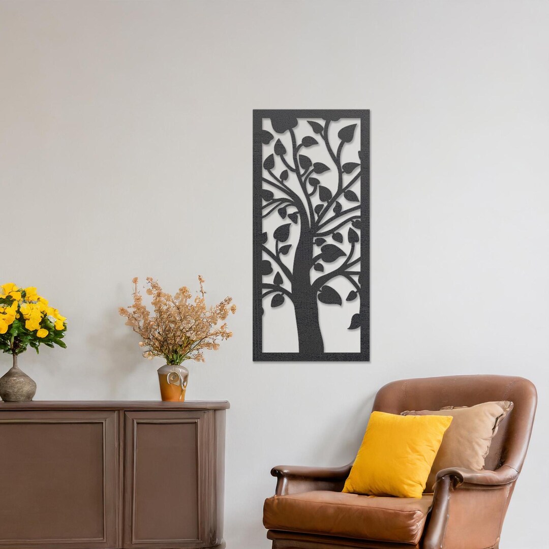 Tree Wall Panel Art Wooden Wall Decor With Elegant Tree Leafs, Perfect for Kitchen, Bedroom or ...