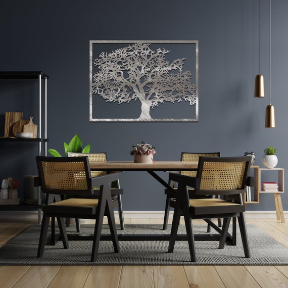 Metal Tree Wall Art Living Room Modern Art Home Decor Gift Etsy