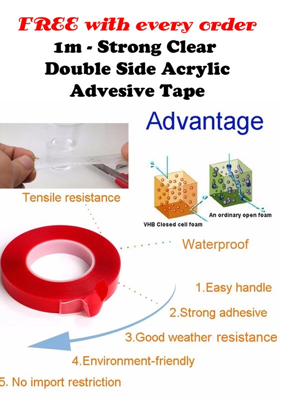 Mix Box Pack of 2 Clear Adhesive Waterproof Acrylic Double Sided Tape, Shop Today. Get it Tomorrow!