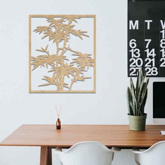 Bamboo Tree Decor Tree Wall Art Bamboo Artwork Tree Etsy