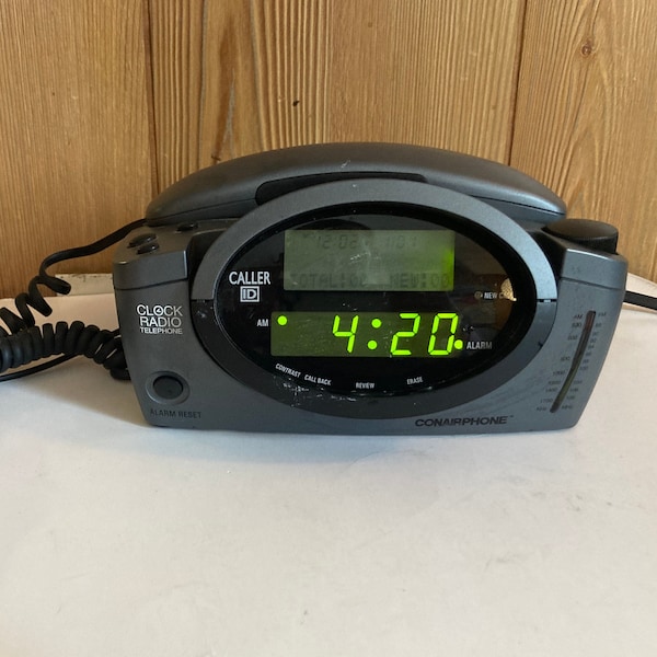 Conair™ full-service landline telephone alarm clock radio.