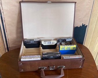 vintage cassette tape carry case- 30 count.