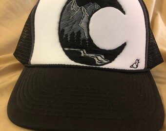 Jarad Barkdoll Art Moon and Fox Trucker Style Hat