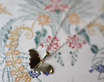 Flutter sterling silver butterfly pendant necklace