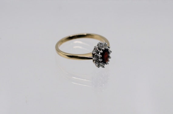 NEW: 9ct gold garnet and diamond cluster ring - image 4