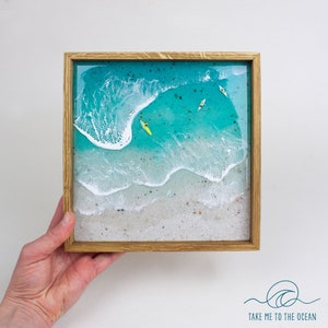 Small ocean painting - Surfing on a wave art - Surfers Paradise - Surf Gift - Surf&#39;s Up - home ideas - Surf Art - California - Ocean Decor