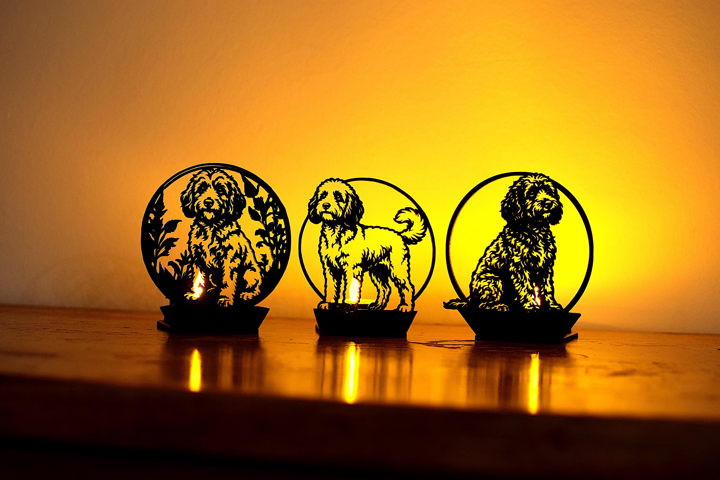 Cockapoo Engrave Cockapoo Silhouette Lamp - Custom Engraved Dog Memorial - Personalised ...