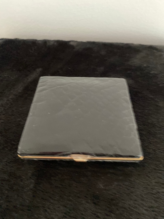 Genuine crocodile skin French vintage powder compa