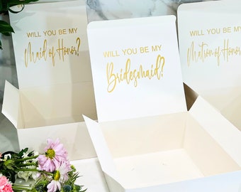 Caja de regalo para dama de honor, caja para propuesta de dama de honor, regalos para dama de honor, ¿Serás mi dama de honor?, caja de regalo personalizada vacía para propuesta de dama de honor.