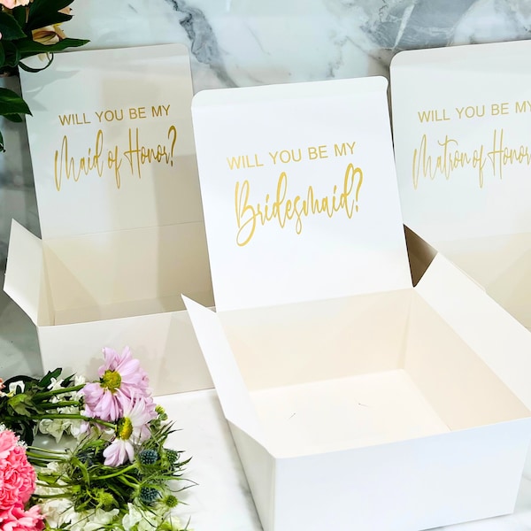 Bridesmaid Gift Box, Bridesmaid Proposal Box, Bridesmaid Gifts Will You Be My Bridesmaid, Maid of Honor Proposal Empty Personalized Gift Box