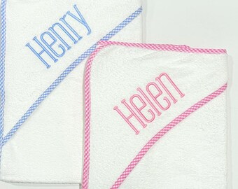 Monogrammed Seersucker Bath Towel, Pool Towel, Custom Beach Towel, Custom Baby Shower Gift, Monogram Towel, Monogram Bath Towel, Baby Towel