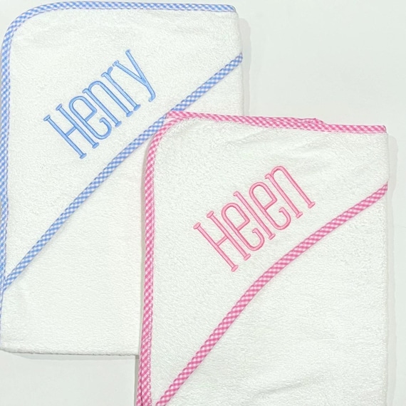 Monogrammed Seersucker Bath Towel, Pool Towel, Custom Beach Towel, Custom Baby Shower Gift, Monogram Towel, Monogram Bath Towel, Baby Towel