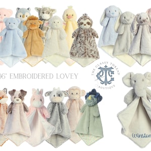 Personalized Lovey Blanket, Personalized Baby Gift, Personalized Stuffed Animal, Personalized Embroidered Lovey, Baby Shower Gift
