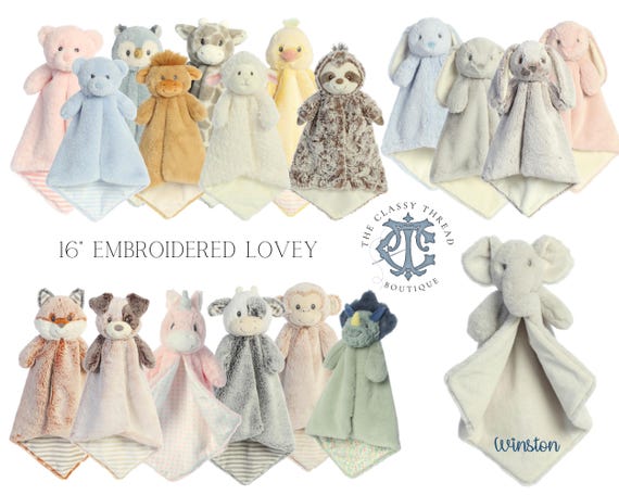 Personalized Lovey Blanket, Personalized Baby Gift, Personalized Stuffed Animal, Personalized Embroidered Lovey, Baby Shower Gift