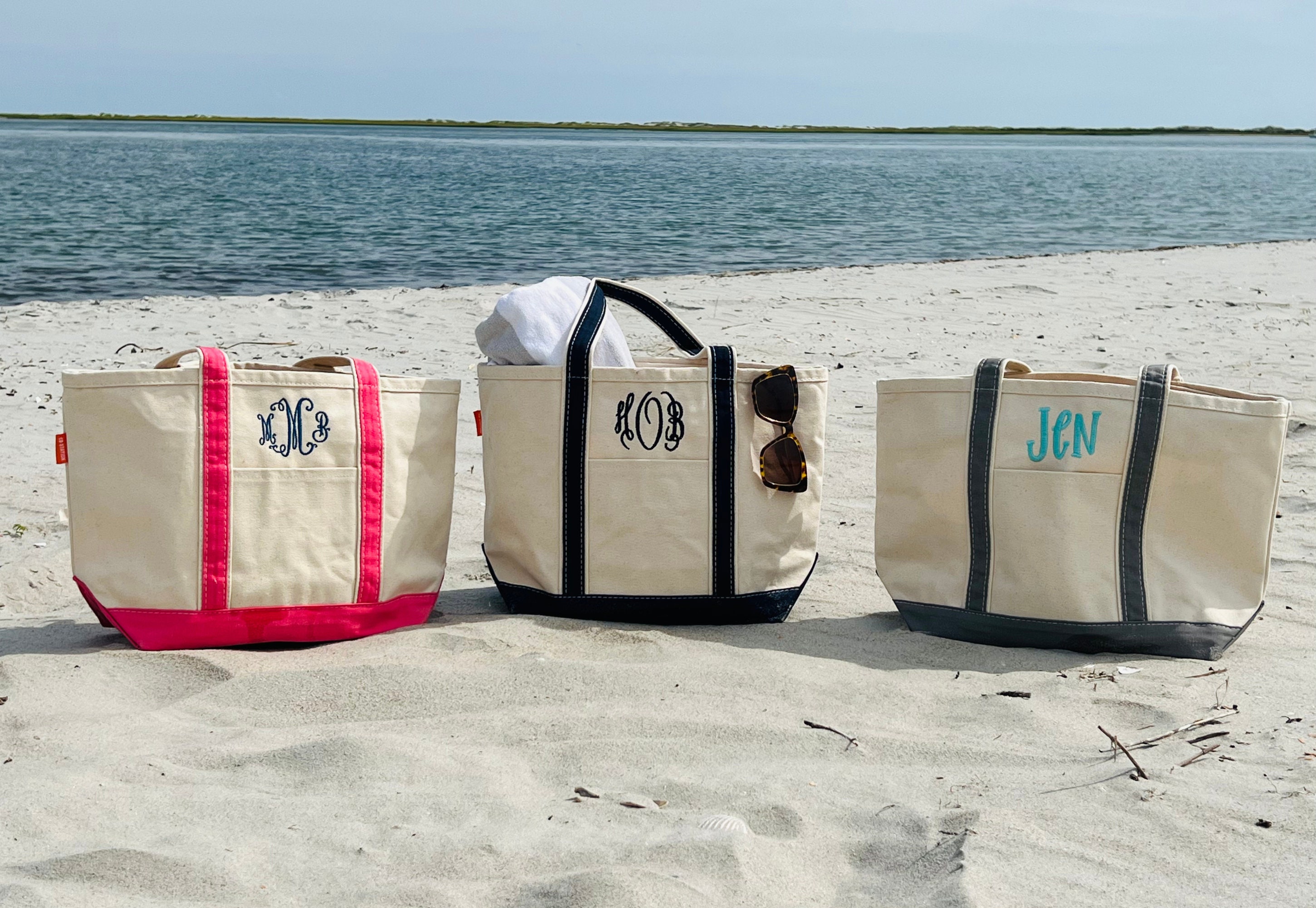 Monogrammed Boat Tote - Medium - LaLa Confetti