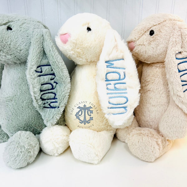 Monogrammed Bunny, Easter Bunny, Personalized Bunny Rabbit, Personalized Baby Gift, Personalized Stuffed Animal, Personalized Bunny