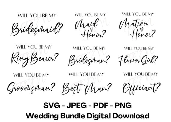 Wedding Bundle  Proposal Download, Bridesmaid Card Download, Wedding Party Proposal, Will You Be My DIY Download, Groomsman DIY, Bridesmaid