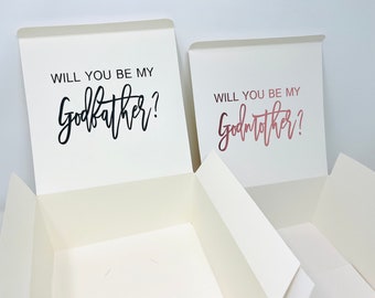 Godfather Godmother Gift Box, Godfather Godmother Proposal Box, Will You Be My Godmother Godfather, Empty Personalized Gift Box
