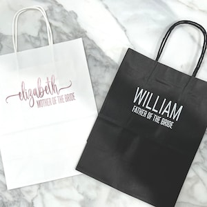 Gift Bags with Names, Bridesmaids Gift Bags, Personalized Gift Bags, Bachelorette Party Gift Bags with Names, Paper Gift Bags with names