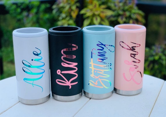 Personalized Skinny Can Cooler, Stainless Steel Insulated Cooler, Seltzer Can holder, Slim Can Cooler, Seltzer Slim Can, 199