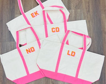 Personalized Tote Bag, Monogram Tote Bag, Canvas Tote Bag, Bridesmaid Gift, Embroidered Tote, Bridal Party Bag, Bachelorette Party Bag