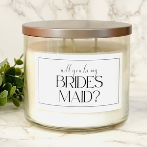 Bridesmaid Proposal Wine Label/Maid of Honor Candle Label/Will you be my Bridesmaid/Bridesmaid Gift/Custom Champagne Label/Wine Bottle Label