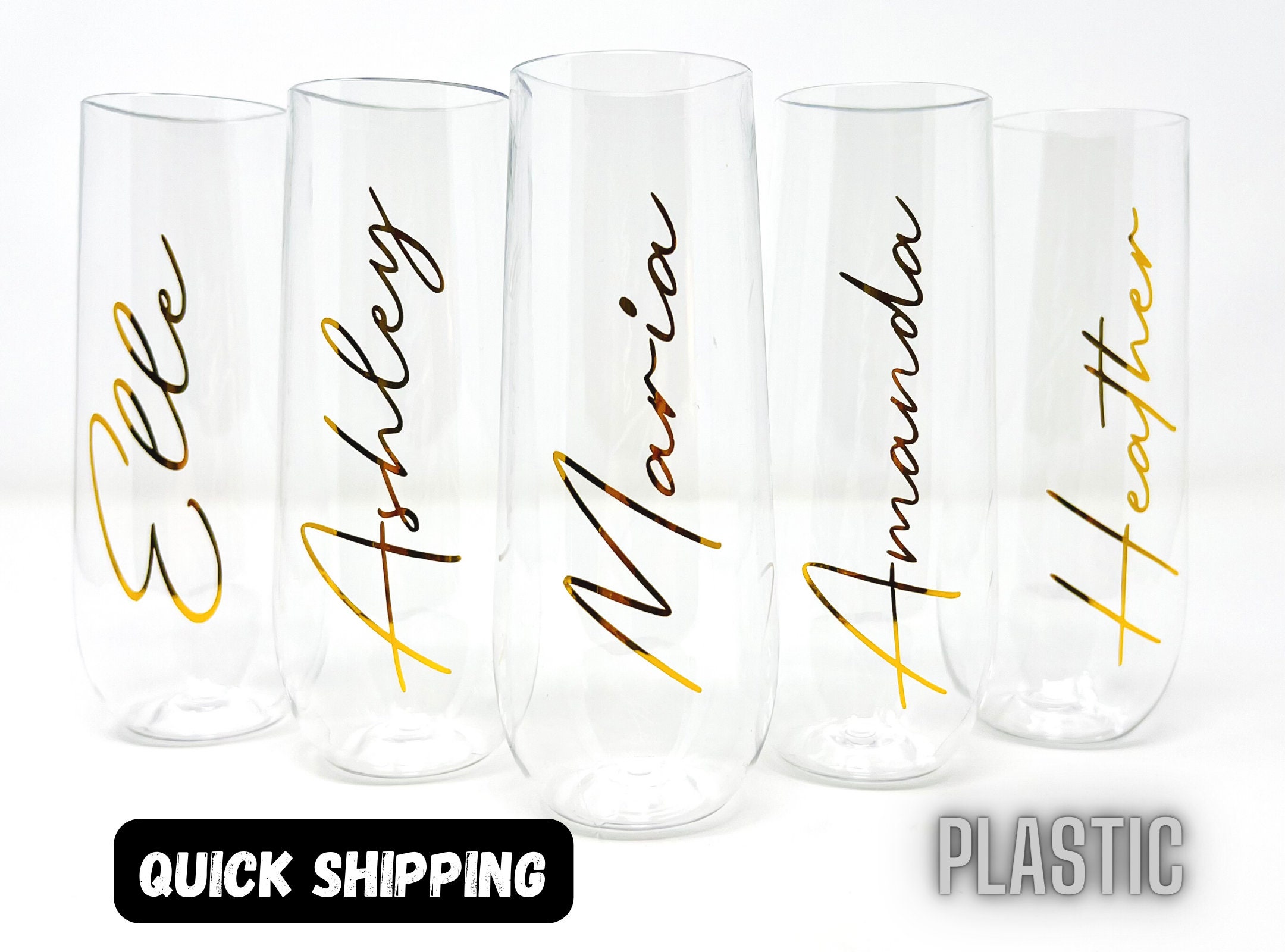 Personalized Plastic Champagne Flutes