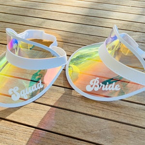 Personalized Bride Visor Bachelorette Visors Bachelorette Party Sun Visors Beach Bachelorette Gifts Pool Party Bachelorette Party Favors