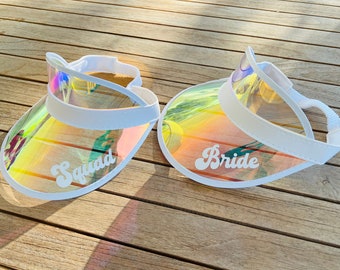 Visera de novia personalizada Viseras de despedida de soltera Viseras para el sol Regalos de despedida de soltera Fiesta en la piscina Recuerdos de despedida de soltera