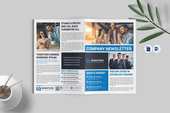 Newsletter Template Corporate Newsletter Template Business Etsy Newsletter Template Corporate Newsletter Template Business Etsy