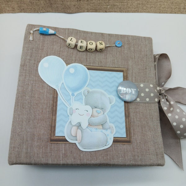 Personalisierte Scrapbook Baby Boy Mini Album,erstes Jahr,Enkelgeschenk,vorgefertigtes Baby Album,Mama zu sein Geschenk,Baby-Dusche