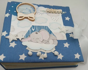 Personalisiertes Baby-Scrapbook-Album, Baby-Tagebuch für das erste Jahr, Baby Boy, Baby-Dusche, Baby-Erinnerungsbuch