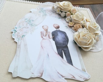 Wedding Album ,Wedding Gift ,Wedding Memory Book ,Handmade Wedding Photo Album, Scrapbook Album