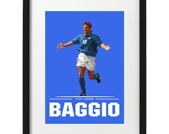 Roberto Baggio italy art print