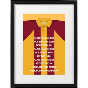 Bradford City football shirt song art print