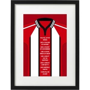 Sheffield United fans song / retro shirt art print