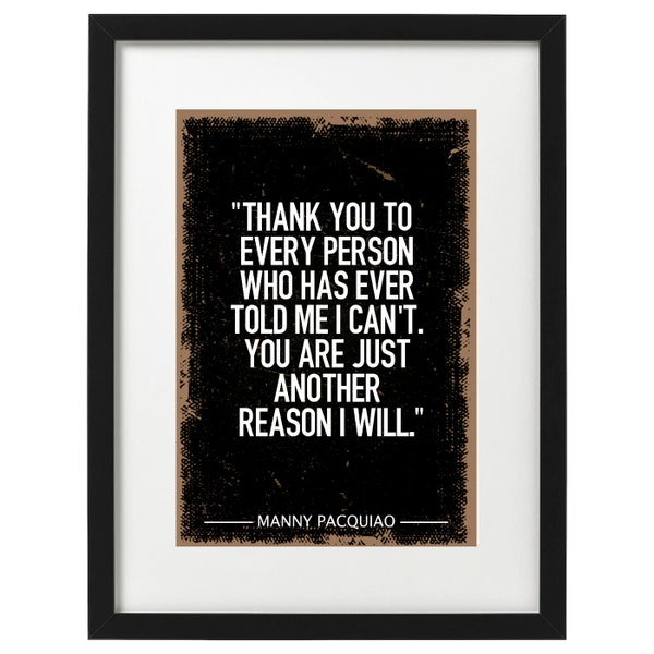 Manny Paquiao boxing quote art print