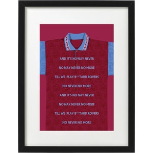 Burnley FC football shirt song art print