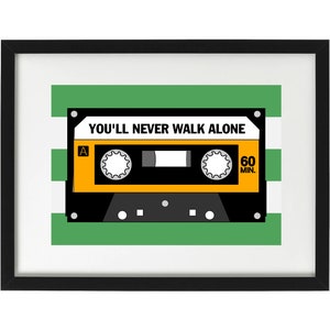Glasgow Celtic fans song vintage cassette tape art print