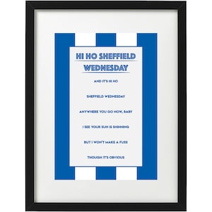 Sheffield Wednesday fans song art print
