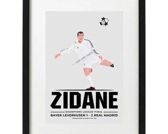 Zinedine Zidane champions league final art print